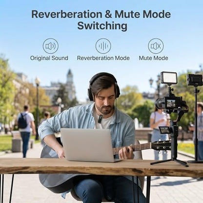 Loocam Mini Microphone for iPhone with Charging Case | Wireless Lavalier Microphone for Video, Recording, Vlog, 24h Standby, Hi-Fi Audio, Noise Cancellation, 131ft Range