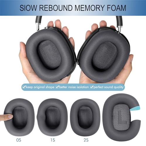 GEVO Upgraded Ear Cushions Replacement Earpads for AirPods Max 1 & 2 Headphones, Protein Leather Ear Pads Ear Covers Cups with Memory Foam and Magnet for AirPods Max 1 & 2 (Space Gray) - color: Space Gray