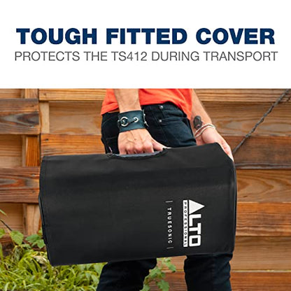 ALTO Durable Slip-On Cover for TS412 PA Speaker | Protective Rugged Cover, Nylon Lining Construction, Easy Handle and Pole Mount Openinings - style: TS412 Cover