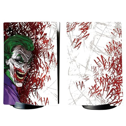 PlayVital Full Set Skin Decal for ps5 Console Digital Edition, Sticker Vinyl Decal Cover for ps5 Controller & Charging Station & Headset & Media Remote - Clown Hahaha - color: Clown Hahaha
