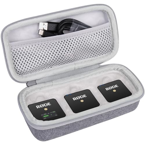 Aenllosi Hard Case for Rode ME/GO III/GO II Dual Channel Microphone, White | EVA hard shell, Water-resistant design, Impact-resistant design, Protective case only - color: White