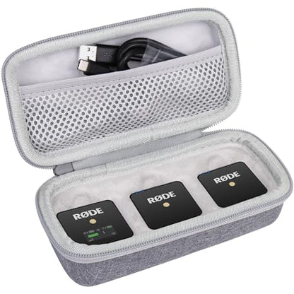 Aenllosi Hard Case for Rode ME/GO III/GO II Dual Channel Microphone, White | EVA hard shell, Water-resistant design, Impact-resistant design, Protective case only - color: White