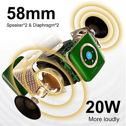 TOSING V1 Pro Professional 20W Karaoke Machine for Adults/Singer Microphone,U Segment Receiver Link to Bluetooth Speakers Sing Machine for AMP/TV/PC/Car/Smartphone(Emerald)