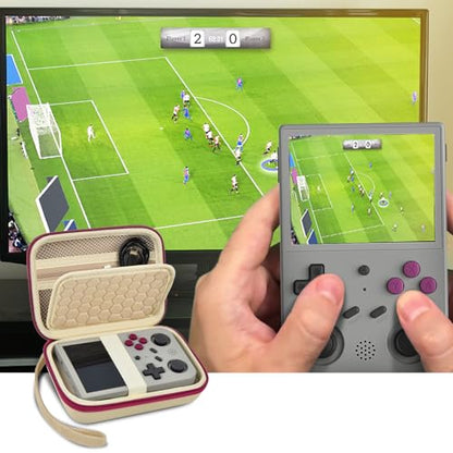 PAIYULE Travel Carrying Case for R36S RG353V RG353VS Handheld Game Console - color: Beige, style: For R36s