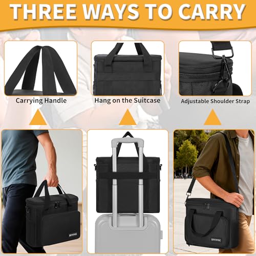 IBVIVIC 4 Slots Wireless Microphone Case with Foam, Microphone Carry Bag | Mic Storage Travel Bag with Shoulder Strap for Singing, Karaoke, Party - size: 4 Slots