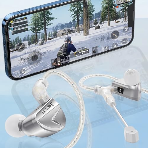 CVJ-Assassin IEM Wired Gaming Earbud,in Ear Monitor Headphone with Boom Mic - color: CVJ-Assassin-Sliver