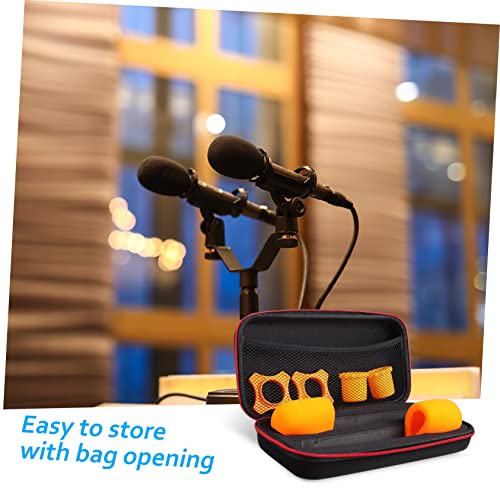 Microphone Storage Bag with Zipper Closure for Accessories Dual Sided Storage for Microphones Gear Includes Windscreen Covers Slip Rings