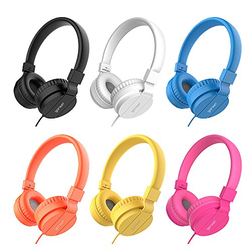 Kids Headphones, Lightweight Stereo Wired Toddler Headphones，Adjustable Headband Children's Headset for Smartphones Computer Pad Earphones(Orange) - color: Orange
