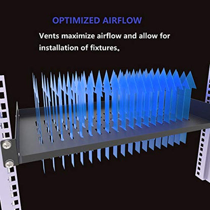 2 Pack 1U Vented Cantilever Server Rack Shelf 10" Depth | Disassembled Universal Rack Mount Trayfor 19-inch Network Cabinet or Equipment Rack (10V2PC) - size: 10V2PC