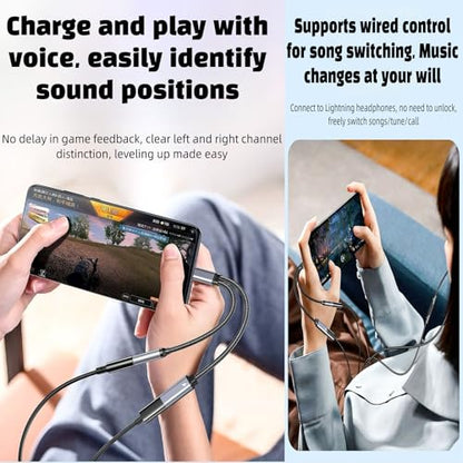 USB C to 3.5mm Audio Adapter with 60W PD Fast Charging, 2-in-1 DAC Audio Converter and Headphone Jack, Compatible with iPhone 15/15 Pro, iPad Pro, Samsung Galaxy, Gaming, Car Aux - size: 1 Pack