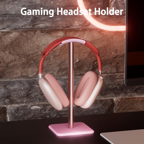 Headphone Stand - Headset Stand with Aluminum Hanger (Pink) | Headphone Holder for AirPods Max, Sony, Bose, Beats and More - color: Pink