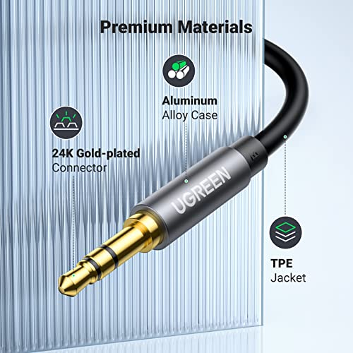 UGREEN Headphone Extension Cable 3.5mm Aux 3 Pole TRS Extender Cord 10FT | Male to Female, Audio Only, Gold Plated, Compatible with iPhone iPad Phone, Headset, Gaming Console, Car Stereo, Speaker - size: 10FT