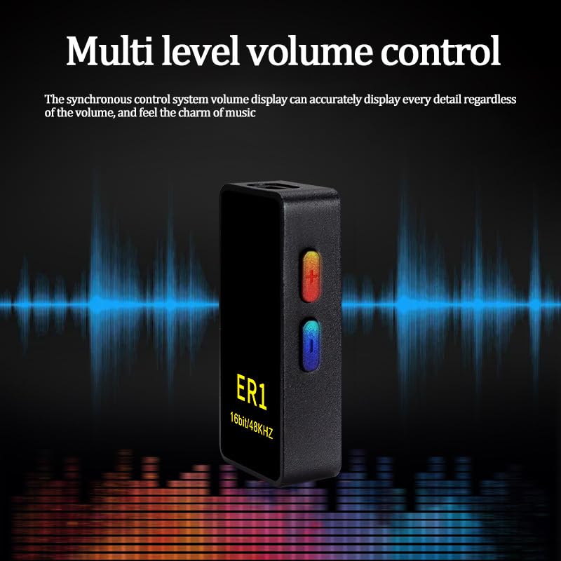 HiFi Audio Decoder Amplifier, Portable USB DAC Headphone Amp with 48kHz/16bit & 120dB, 3.5mm/4.4mm Balanced Output for Smartphone, PC, HiFi Earphones