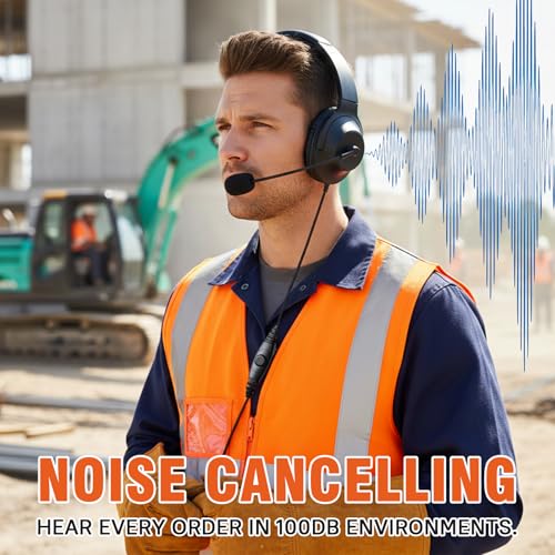 Walkie Talkie Over The Ear Headset Noise Reduction Earmuff Headphone Earpiece Ptt Boom Mic for Baofeng Retevis Sancom Kenwood uv5r uv 5r uv-5r rt21 rt22 2 Pin Radio(Big Earmuff Single Ear)