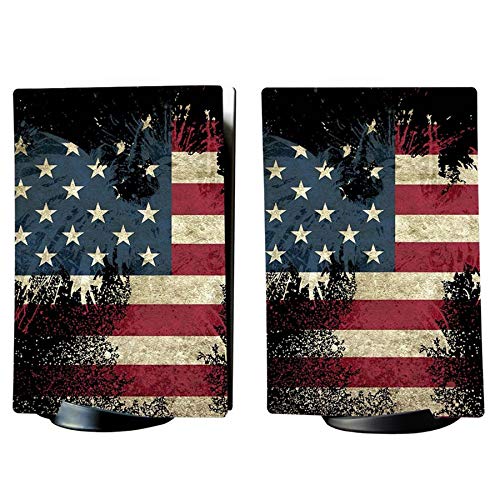 PlayVital US Flag The Stars & Stripes Full Set Skin Decal for ps5 Console Digital Edition, Sticker Vinyl Decal for ps5 Controller & Charging Station & Headset & Media Remote - color: US Flag The Stars & Stripes