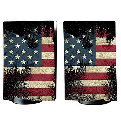 PlayVital US Flag The Stars & Stripes Full Set Skin Decal for ps5 Console Digital Edition, Sticker Vinyl Decal for ps5 Controller & Charging Station & Headset & Media Remote - color: US Flag The Stars & Stripes