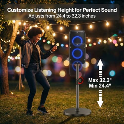 Floor Speaker Stand for JBL PartyBox 310/320/330 Stand, Adjustable Height 24.4"-32.3", Heavy Duty Surround Speaker Stands for JBL PartyBox Stand with Reinforced Base, Supports Up to 57 Lbs, 1 Pack - size: For PartyBox 310/320/330