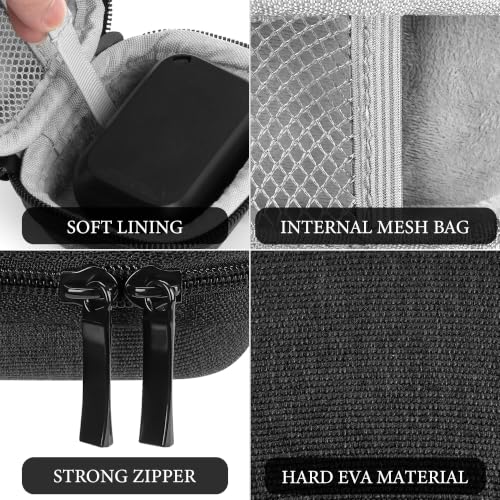 Geekria Shield Earbuds Case Compatible with Skullcandy EcoBuds, Dime 2/3, Smokin' Buds True Wireless Earbud, Replacement Hard Shell Travel Carrying Bag with Carabiner Clip (Dark Grey)