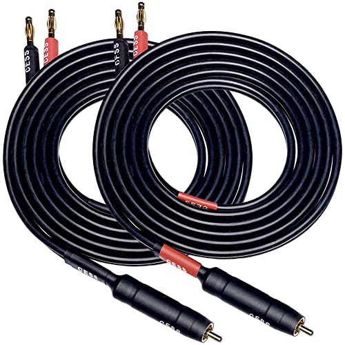 CNCESS RCA to Banana Plug Silicone Wire Speaker Cable (12AWG, 6 Feet) - size: 12AWG 6 Feet