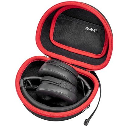 RAIACE Hard Storage Case Compatible with Skullcandy Crusher Over-Ear Headphones, for TOZO HT3 Headphones and More Foldable Headset, Travel Carrying Bag. (Case Only)-Black(Red Zipper) - color: Black(Red Zipper)