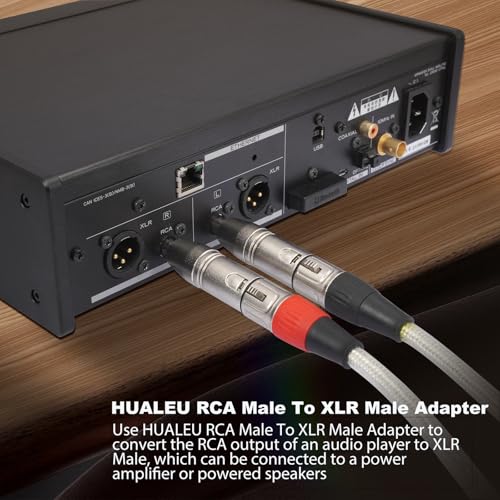 2Pack RCA Male to 3Pin XLR Male Audio Adapter,Zinc Alloy Shell Balance XLR to Unbalanced RCA Amplifier, Audio Player Connector, - color: RCA M To XLR M