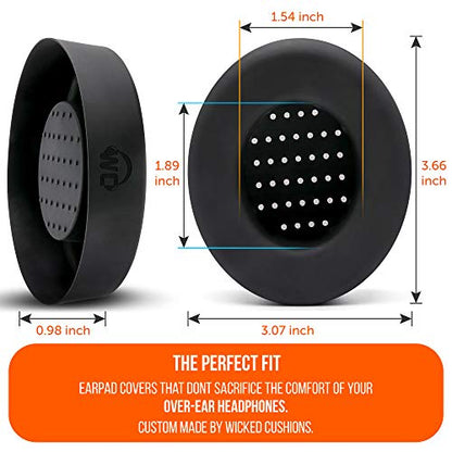 WC SweatZ Studio - Patented Covers for Beats Studio 3 (A1914) & 2 (B0500) | Made by Wicked Cushions | Made with Premium Silicone | Also fits B0501 | Black - color: Black