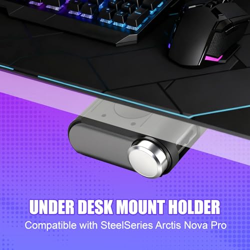 Under Desk Stand Holder Compatible with SteelSerie Arctis Nova Pro Wireless | Compatible with SteelSerie Arctis Nova Pro Wireless Headphones Base Station, Magnetic Stand Compatible with Wireless Base