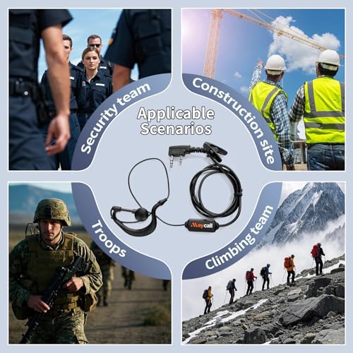 5 Pack Walkie Talkie Earpiece with Mic Two Way Radio Earpiece 2 Pin Microphone Headset for Walkie Talkies Radio Compatible with ‎Retevis Baofeng Arcshell Kenwood Etc - color: Earhook Earpiece