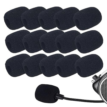 Headset Microphone Covers Foam, Lapel Headset Microphone Windscreen Sponge Foam Microphone Windscreen Mini Foam Cover for Variety of Headset Microphone Noise Reduction - 15 pack - size: 15pcs