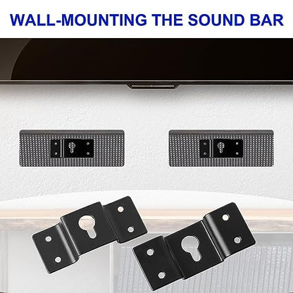 uxcell 5 Pcs Wall-Mounted Speaker Hanging Brackets, 7cm Long Speaker Mounting Clothing Rack Iron Hanger Plate Accessories for Surround Sound Box Audio Speaker, Black