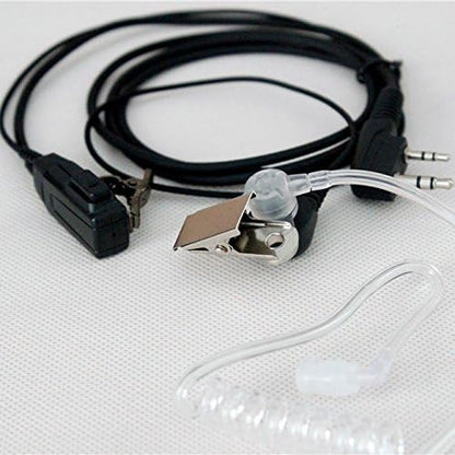 NSKI 2Pcs Air Acoustic Earpiece Headset for Two Way Radios UV-5R UV-B6 BF-888S UV-B6 UV-B5 Walkie Talkies 2-Pin Jack