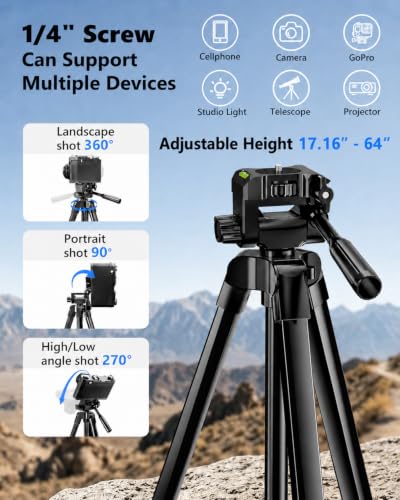 UBeesize Vlogging Kit for Phone with 2 Wireless Mics, 2 Tripods & LED Light