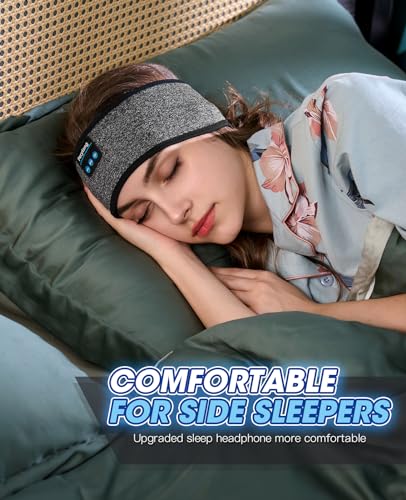 Perytong Sleep Headphones Wireless, Bluetooth Sports Headband Headphones with Ultra-Thin HD Stereo Speakers Perfect for Sleeping,Workout,Jogging,Yoga,Insomnia, Air Travel(Carbon Grayblack) - color: Carbon Grayblack