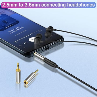 2.5mm Male to 3.5mm Female Adapter 2 Pack Gold Plated Jack Stereo Full Metal Connector Converter for Smartphones, Headphone, Mic, Tablets (1 Pair) - style: 1 pair