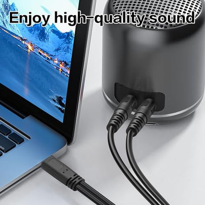 YACSEJAO USB C to 6.35mm TS Audio Cable,1m USB Type C Male to Dual 6.35mm Mono Male 1/4 inch Stereo Splitter Cable for Phone,Laptop,Amplifier,Mixer (Straight) - style: Straight