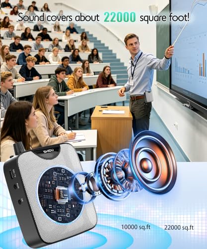 SHIDU 35W Voice Amplifier for Teachers Bluetooth Wireless Lavalier Mic - color: Black