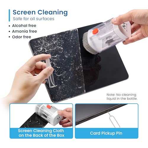 Ewent 21-in-1 Multifunctional Cleaner Kit for Electronic Devices, Cleaning Accessories for Headphones/Earbuds,Keyboards,PC Monitors,Smartphones,Tablets,Cameras and Screens, Cleaning Kit Tools (White)