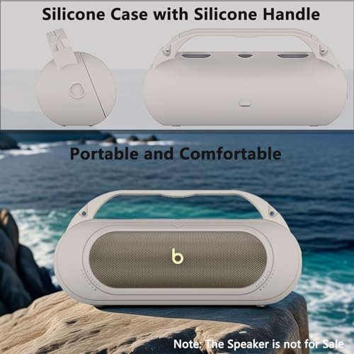 Silicone Cover Case Compatible with Beats Pill 2024 Bluetooth Speaker | Accessories for Beats Pill Speaker Protective Case with Handle, Shockproof and Anti-Scratch Cover (Grey) - color: Grey