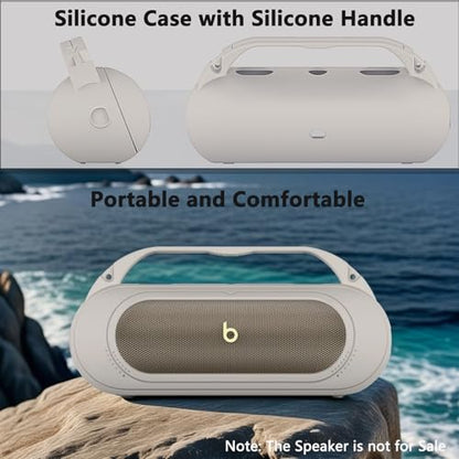 Silicone Cover Case Compatible with Beats Pill 2024 Bluetooth Speaker | Accessories for Beats Pill Speaker Protective Case with Handle, Shockproof and Anti-Scratch Cover (Grey) - color: Grey