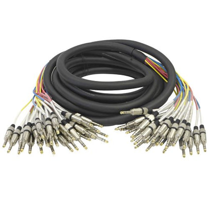 Seismic Audio - SASRT-24x25-24 Channel 1/4" TRS Snake Cable - 25 Feet Long - Serviceable Ends - Pro Audio Effects Snake for Live Live, Recording, Studios, and Gigs - Patch, Amp, Mixer, Audio - size: 25 Foot - 24 Channel