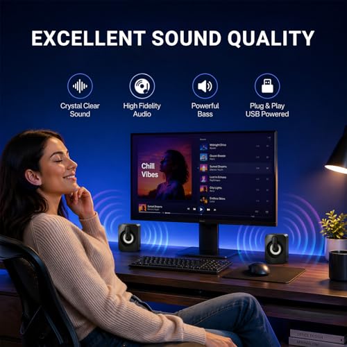 Computer Speakers for Desktop,Portable PC Monitor Speaker,Mini Speakers