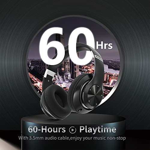 Headphones Wireless Bluetooth with Mic, Wireless Headphones Over Ear with Hi-Fi Audio Deep Bass,3.5MM Cable,Soft-Earpads (NO ANC) - color: Dark Grey
