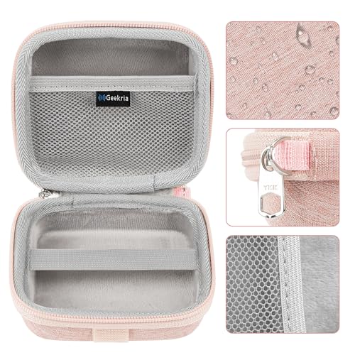 Geekria Shield Speaker Case Compatible with JBL Go 5/4/3, Go 3 Eco Cover, Replacement Hard Shell Portable Speaker Protective Carrying Bag with Cable Storage, Keychain Carabiner (Pink) - color: Pink