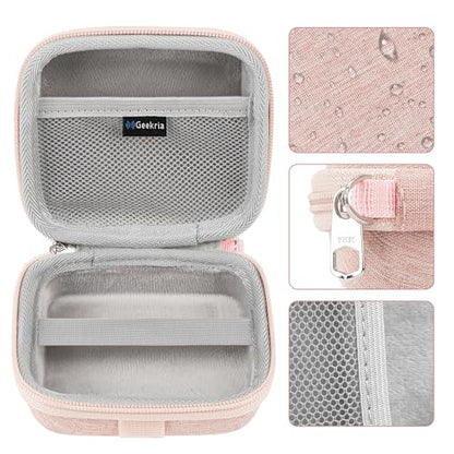 Geekria Shield Speaker Case Compatible with JBL Go 5/4/3, Go 3 Eco Cover, Replacement Hard Shell Portable Speaker Protective Carrying Bag with Cable Storage, Keychain Carabiner (Pink) - color: Pink