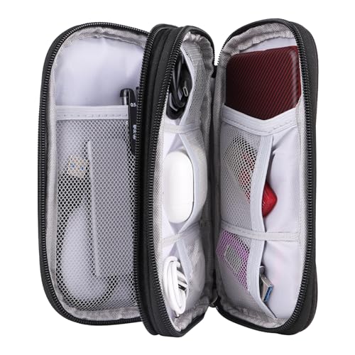 Travel Cable Organizer - Electronics Accessories Bag-Black - color: Double Layer - Black