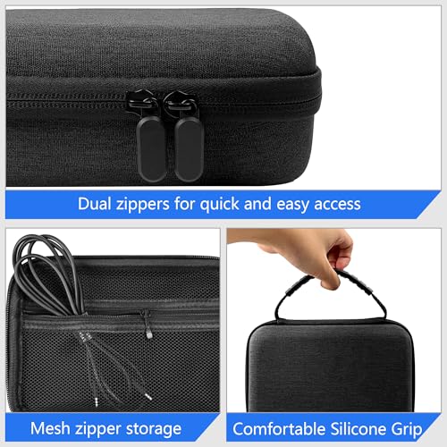 Musiin Audio Interface Case Compatible with Focusrite Scarlett Solo 4th Gen | Fender Quantum LT2,KORG NTS-3, EVA Storage with Soft Lining, Mesh Pocket, Dual Zipper, Portable Silicone Handle for Carrying