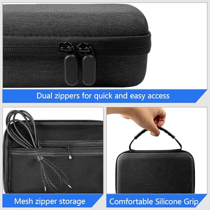Musiin Audio Interface Case Compatible with Focusrite Scarlett Solo 4th Gen | Fender Quantum LT2,KORG NTS-3, EVA Storage with Soft Lining, Mesh Pocket, Dual Zipper, Portable Silicone Handle for Carrying