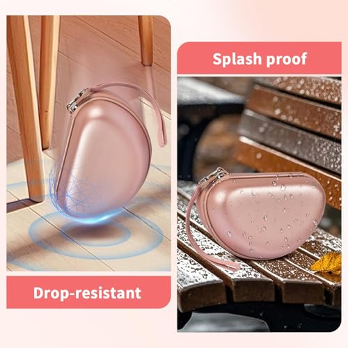 Comecase Hard Travel Headphone Case for Beats Solo 4, Solo 3, Studio Pro | Mesh Pocket, Detachable Wrist Strap, Fits Folded Headphones up to 6.8 x 4.3 x 2.75 In, Rose Gold, Bag Only - color: Rose Gold