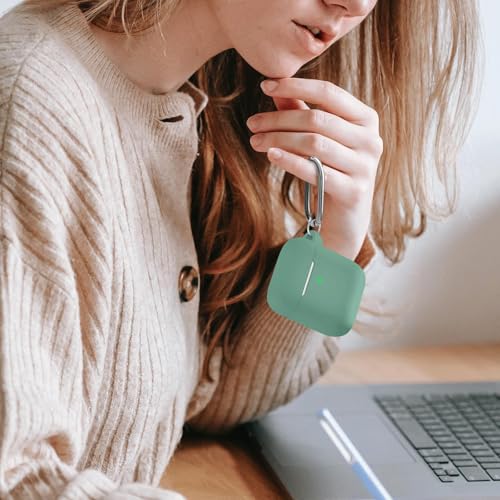 for AirPods 1/2 Case Cover,Come with Cleaner Kit,Soft Skin Silicone Case Cover with Keychain,Full Protective Case for Men and Women,Compatible with AirPods 2nd Generation Case,Pine Green - color: B4-Pine Green