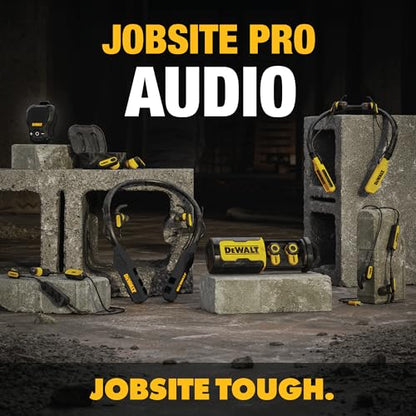 DEWALT Wearable Bluetooth Speaker [Onyx Edition - Black] Clip-On Wireless | Jobsite Pro Water-Resistant Portable Speaker (Non- Magnetic), Mic for Hands-Free Music/Calls, Mini Speakers Bluetooth - color: Black